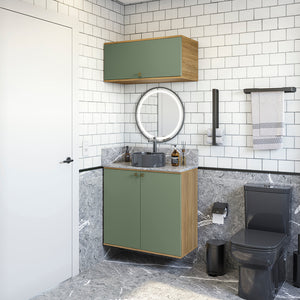 Vanitory Baño Kappesberg 80cm MDF Marrón y Verde