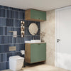 Vanitory Baño Kappesberg 80cm MDF Marrón y Verde