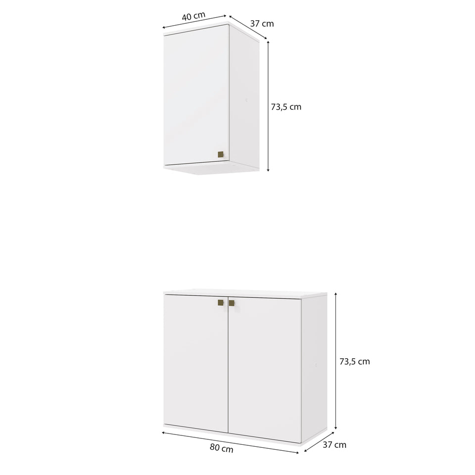 Vanitory Baño Kappesberg 80cm MDF Con Aéreos Blanco