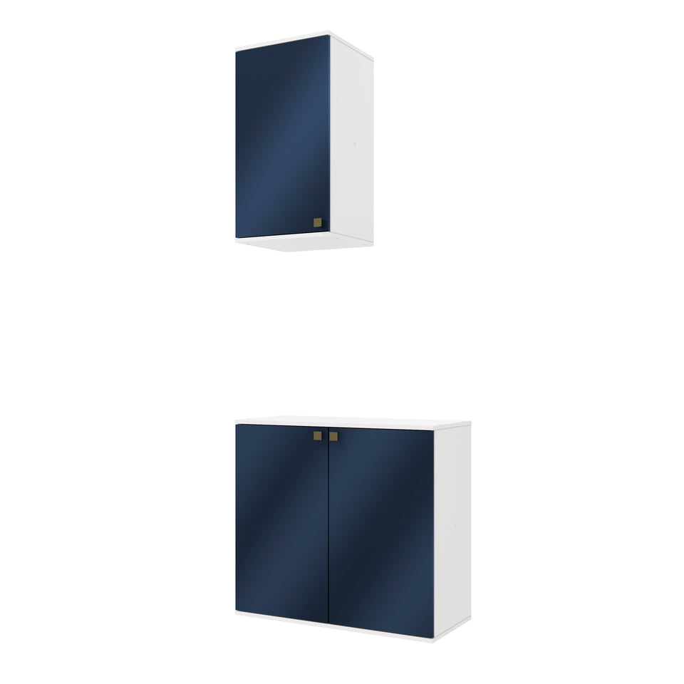 Vanitory Baño Kappesberg 80cm MDF Blanco y Azul