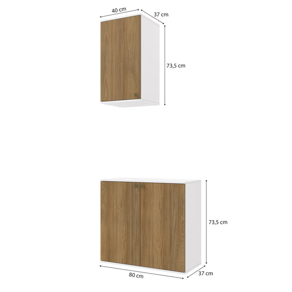 Vanitory Baño Kappesberg 80cm MDF Blanco y Marrón