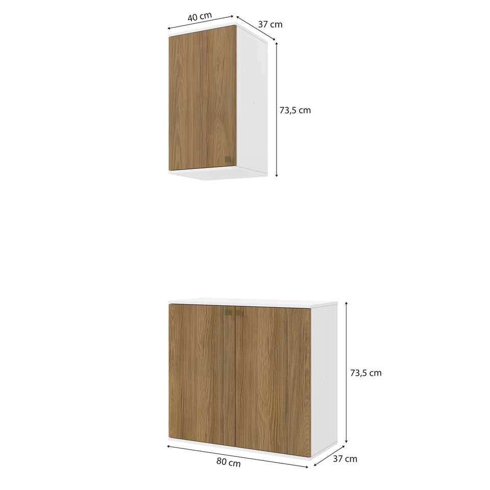 Vanitory Baño Kappesberg 80cm MDF Blanco y Marrón