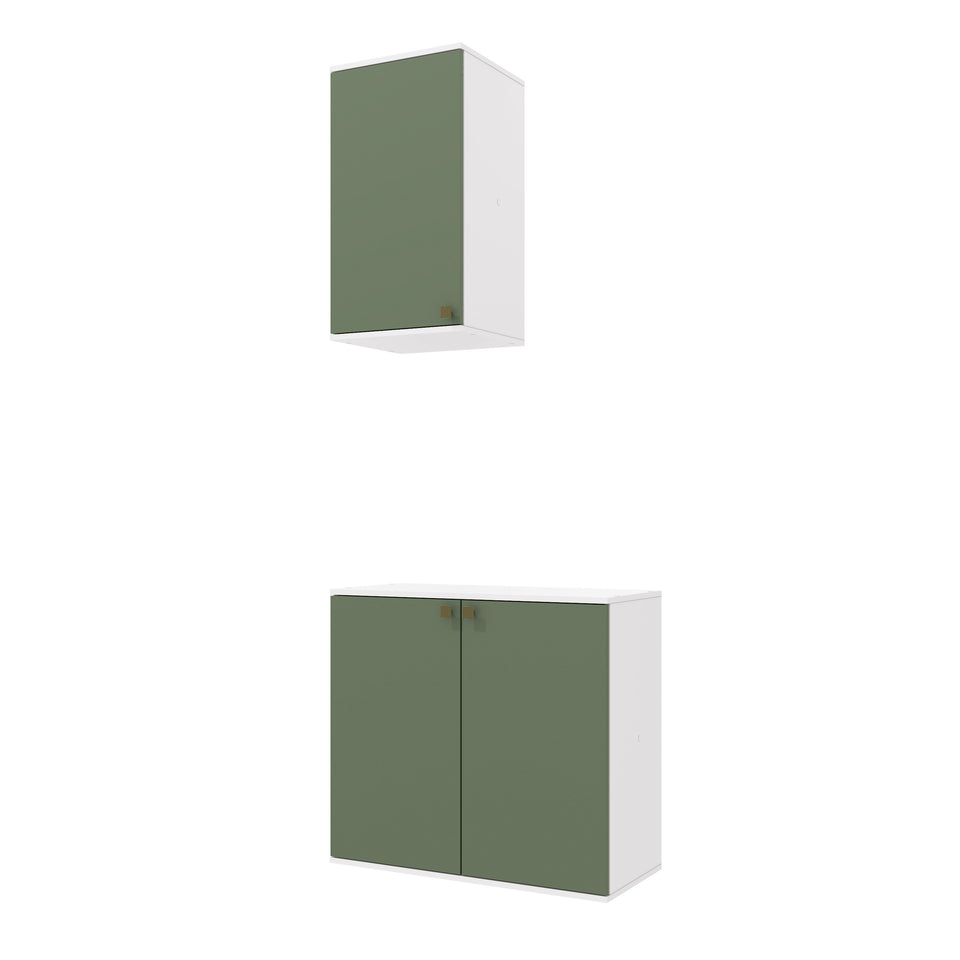 Vanitory Baño Kappesberg 80cm MDF Blanco y Verde