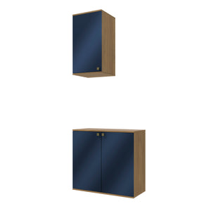Vanitory Baño Kappesberg 80cm MDF Marrón y Azul
