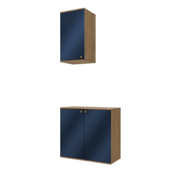 Vanitory Baño Kappesberg 80cm MDF Marrón y Azul