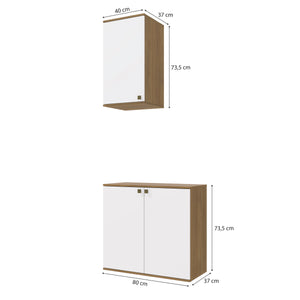 Vanitory Baño Kappesberg 80cm MDF Marrón y Blanco
