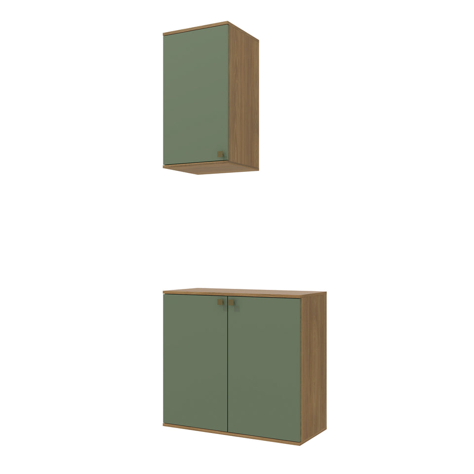 Vanitory Baño Kappesberg 80cm MDF Marrón y Verde