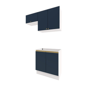 Lavadero Kappesberg 140cm MDF Con Aéreos Blanco y Azul
