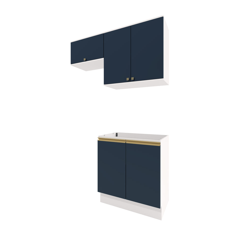 Lavadero Kappesberg 140cm MDF Con Aéreos Blanco y Azul
