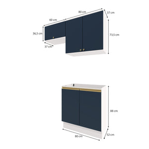 Lavadero Kappesberg 140cm MDF Con Aéreos Blanco y Azul