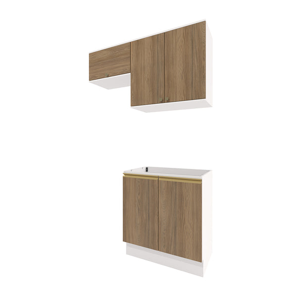 Lavadero Kappesberg 140cm MDF Con Aéreos Blanco y Marrón