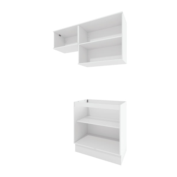 Lavadero Kappesberg 140cm MDF Con Aéreos Blanco y Marrón