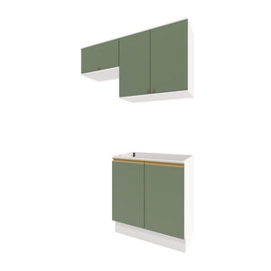 Lavadero Kappesberg 140cm MDF Con Aéreos Blanco y Verde