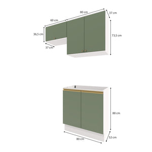 Lavadero Kappesberg 140cm MDF Con Aéreos Blanco y Verde