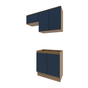 Lavadero Kappesberg 140cm MDF Con Aéreos Marrón y Azul