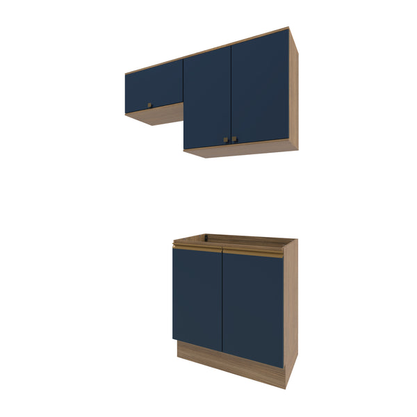 Lavadero Kappesberg 140cm MDF Con Aéreos Marrón y Azul