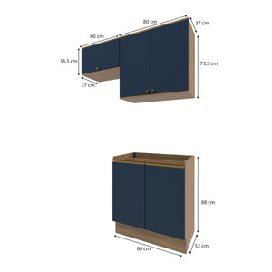 Lavadero Kappesberg 140cm MDF Con Aéreos Marrón y Azul