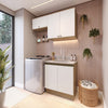 Lavadero Kappesberg 140cm MDF Con Aéreos Marrón y Blanco