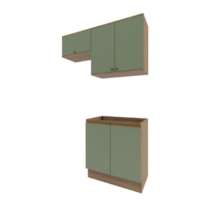 Lavadero Kappesberg 140cm MDF Con Aéreos Marrón y Verde