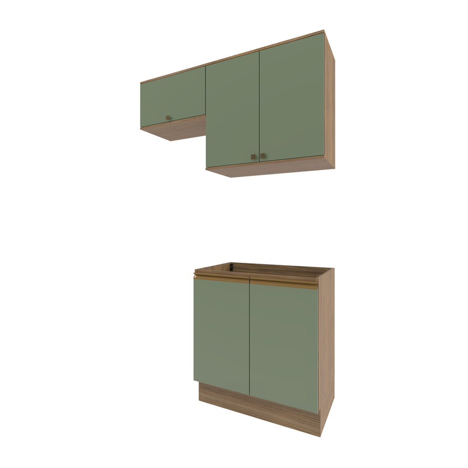 Lavadero Kappesberg 140cm MDF Con Aéreos Marrón y Verde