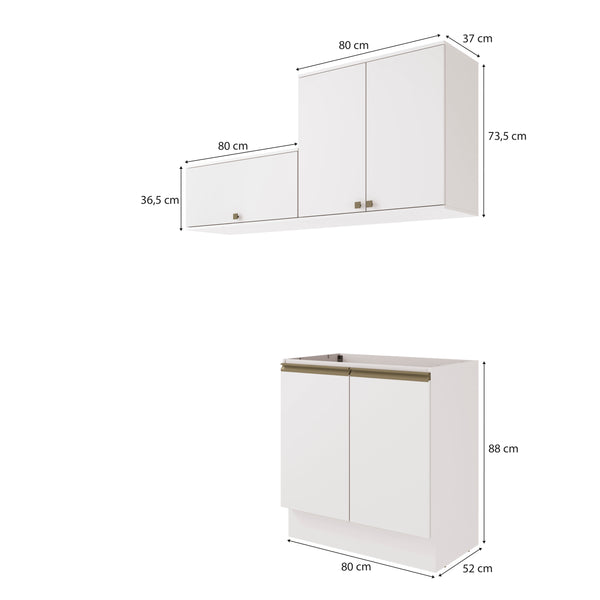 Lavadero Kappesberg 160cm MDF Con Aéreos Blanco