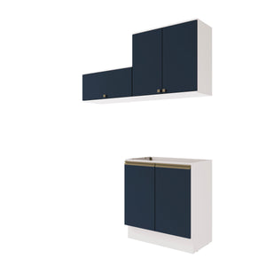Lavadero Kappesberg 160cm MDF Con Aéreos Blanco y Azul