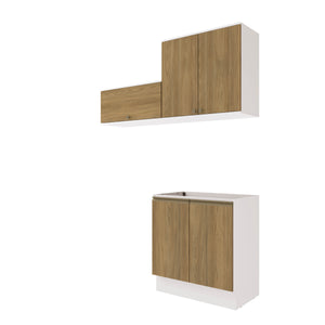 Lavadero Kappesberg 160cm MDF Con Aéreos Blanco y Marrón