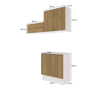 Lavadero Kappesberg 160cm MDF Con Aéreos Blanco y Marrón