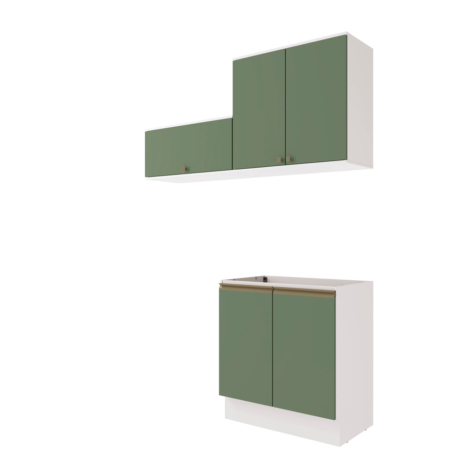 Lavadero Kappesberg 160cm MDF Con Aéreos Blanco y Verde