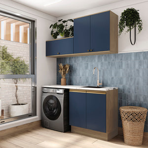 Lavadero Kappesberg 160cm MDF Con Aéreos Marrón y Azul