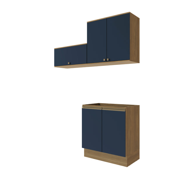 Lavadero Kappesberg 160cm MDF Con Aéreos Marrón y Azul