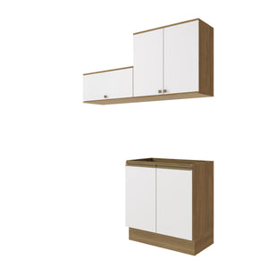 Lavadero Kappesberg 160cm MDF Con Aéreos Marrón y Blanco