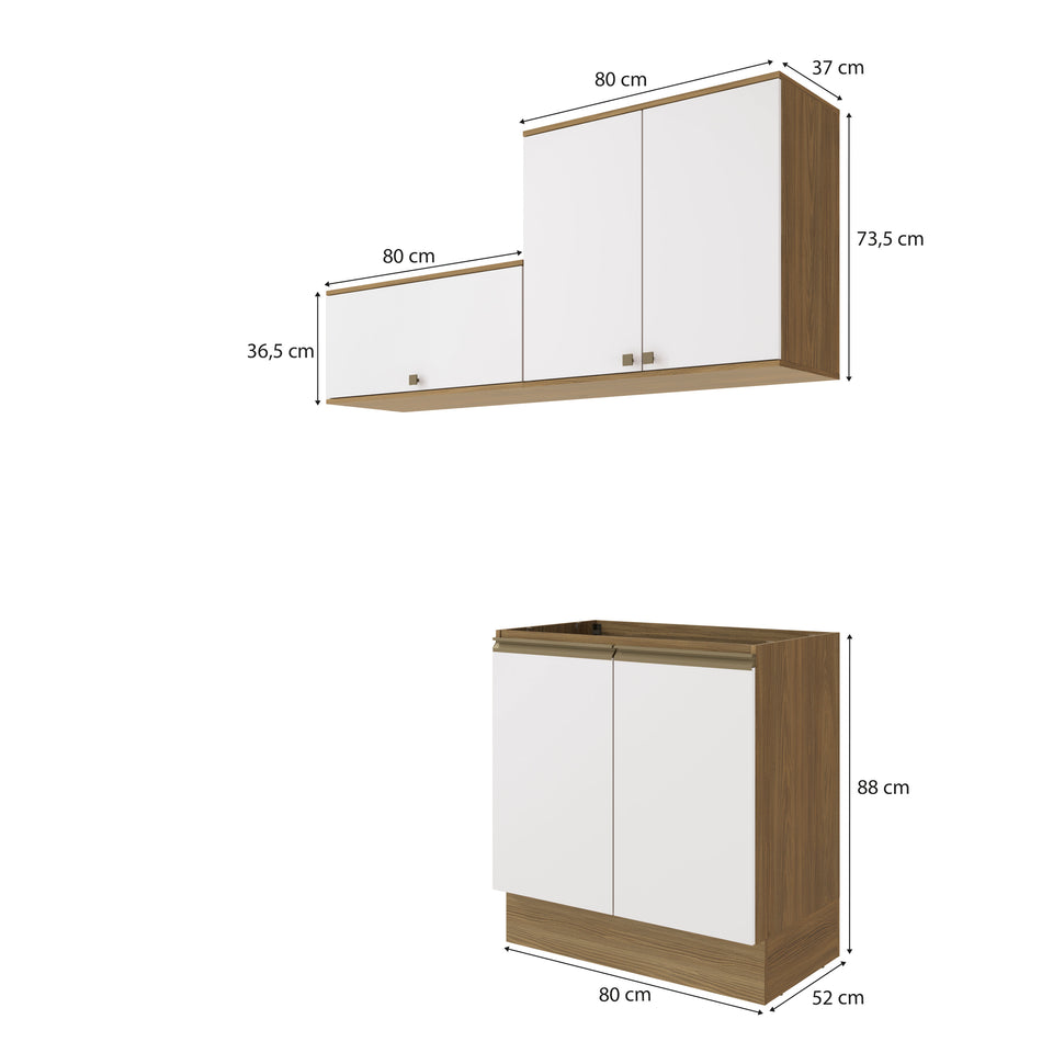 Lavadero Kappesberg 160cm MDF Con Aéreos Marrón y Blanco