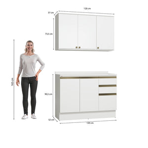 Alacena Cocina Kappesberg 120cm MDF 5 Puertas Blanco