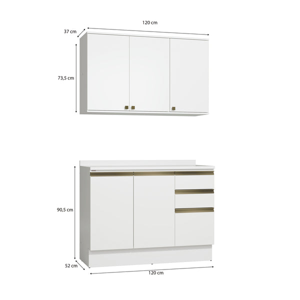 Alacena Cocina Kappesberg 120cm MDF 5 Puertas Blanco