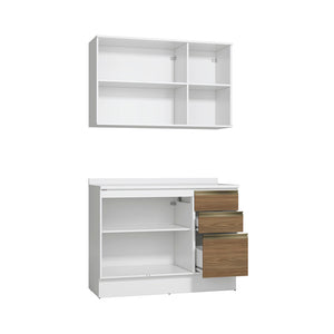 Alacena Cocina Kappesberg 120cm MDF 5 Puertas Blanco/Marrón