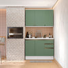 Alacena Cocina Kappesberg 120cm MDF 5 Puertas Blanco/Verde