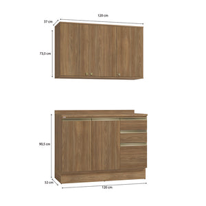 Alacena Cocina Kappesberg 120cm MDF 5 Puertas Marrón