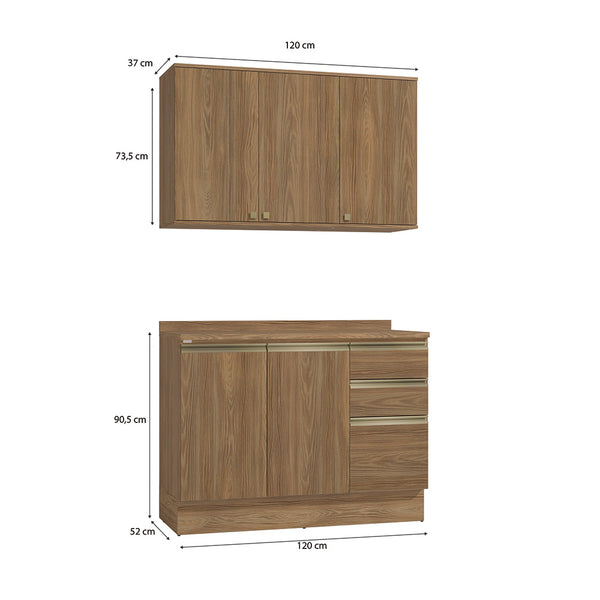 Alacena Cocina Kappesberg 120cm MDF 5 Puertas Marrón