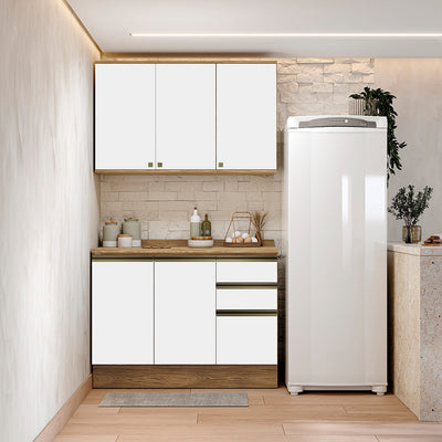 Alacena Cocina Kappesberg 120cm MDF 5 Puertas Marrón/Blanco