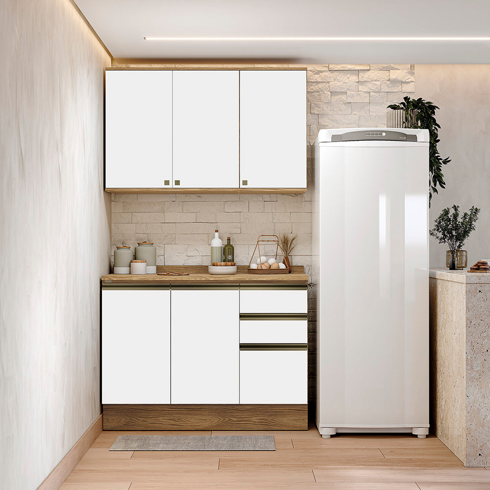 Alacena Cocina Kappesberg 120cm MDF 5 Puertas Marrón/Blanco