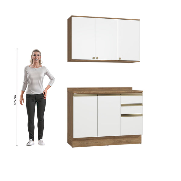 Alacena Cocina Kappesberg 120cm MDF 5 Puertas Marrón/Blanco