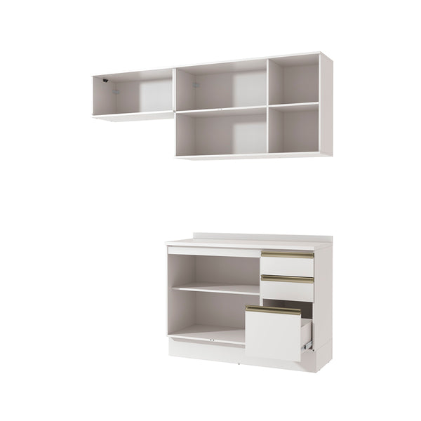 Cocina Compacta 200cm MDF 3 Cajones Kappesberg Blanco