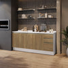 Bajo Mesada 200cm MDF 3 Cajones Kappesberg Blanco/Marrón