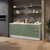 Bajo Mesada 200cm MDF 3 Cajones Kappesberg Blanco/Verde