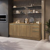 Bajo Mesada 200cm MDF 3 Cajones Kappesberg Marrón
