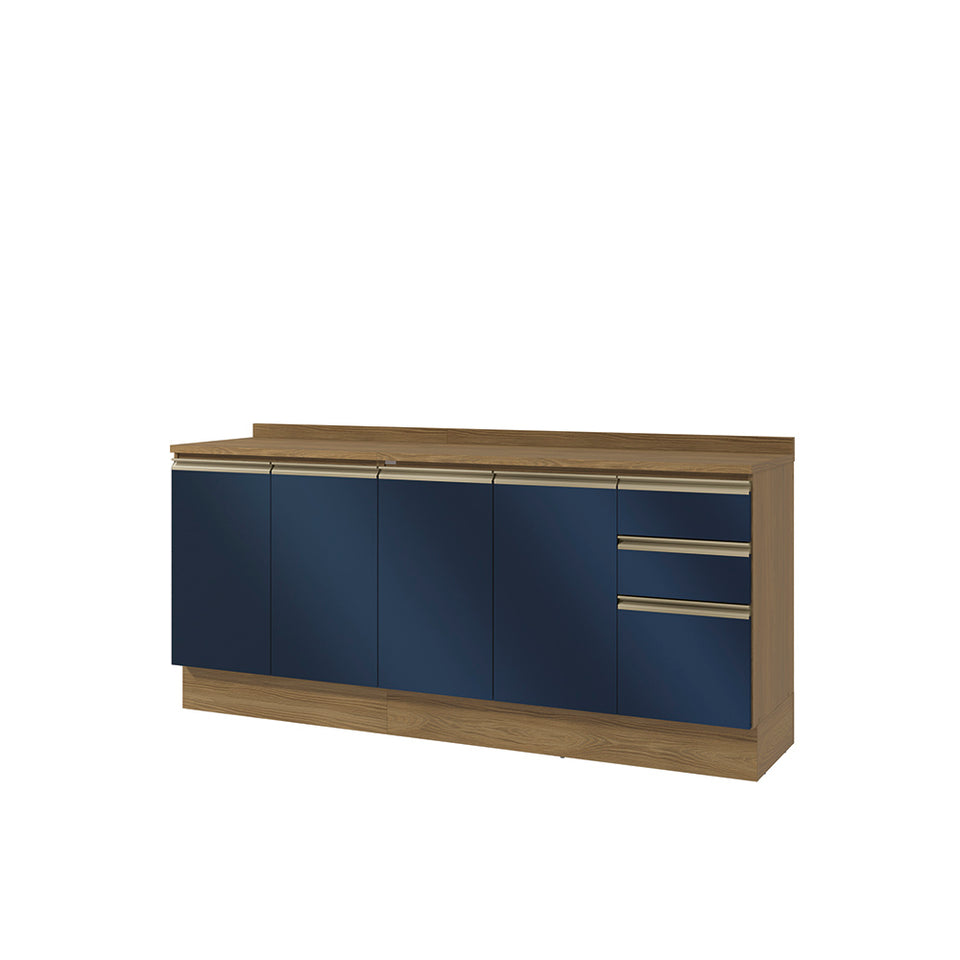 Bajo Mesada 200cm MDF 3 Cajones Kappesberg Marrón/Azul