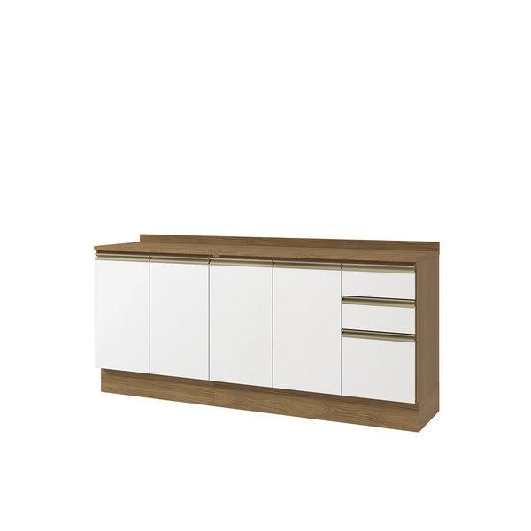 Bajo Mesada 200cm MDF 3 Cajones Kappesberg Marrón/Blanco