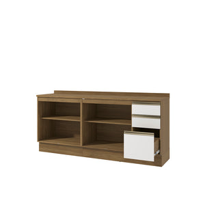 Bajo Mesada 200cm MDF 3 Cajones Kappesberg Marrón/Blanco