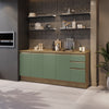 Bajo Mesada 200cm MDF 3 Cajones Kappesberg Marrón/Verde